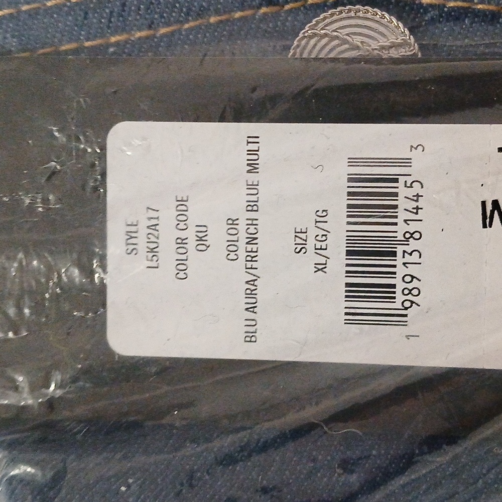 KARL LAGERFELD PARIS Denim Tweed Crewneck Jacket NWT XL - Picture 7 of 8